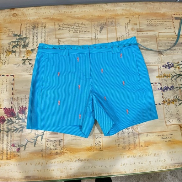 NEW Brooks Brothers WMNS Seersucker Shorts with Embroidered SeahorsesSize 10, - Picture 1 of 8